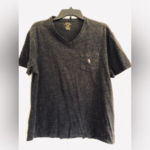 Polo by Ralph Lauren Dark Heather Gray V-Neck Pocket T-shirt